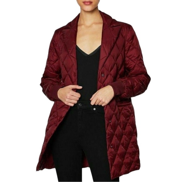Dawn Levy Coat Jess Berry Red Packable Diamond Quilted Puffer Small - Picture 1 of 14